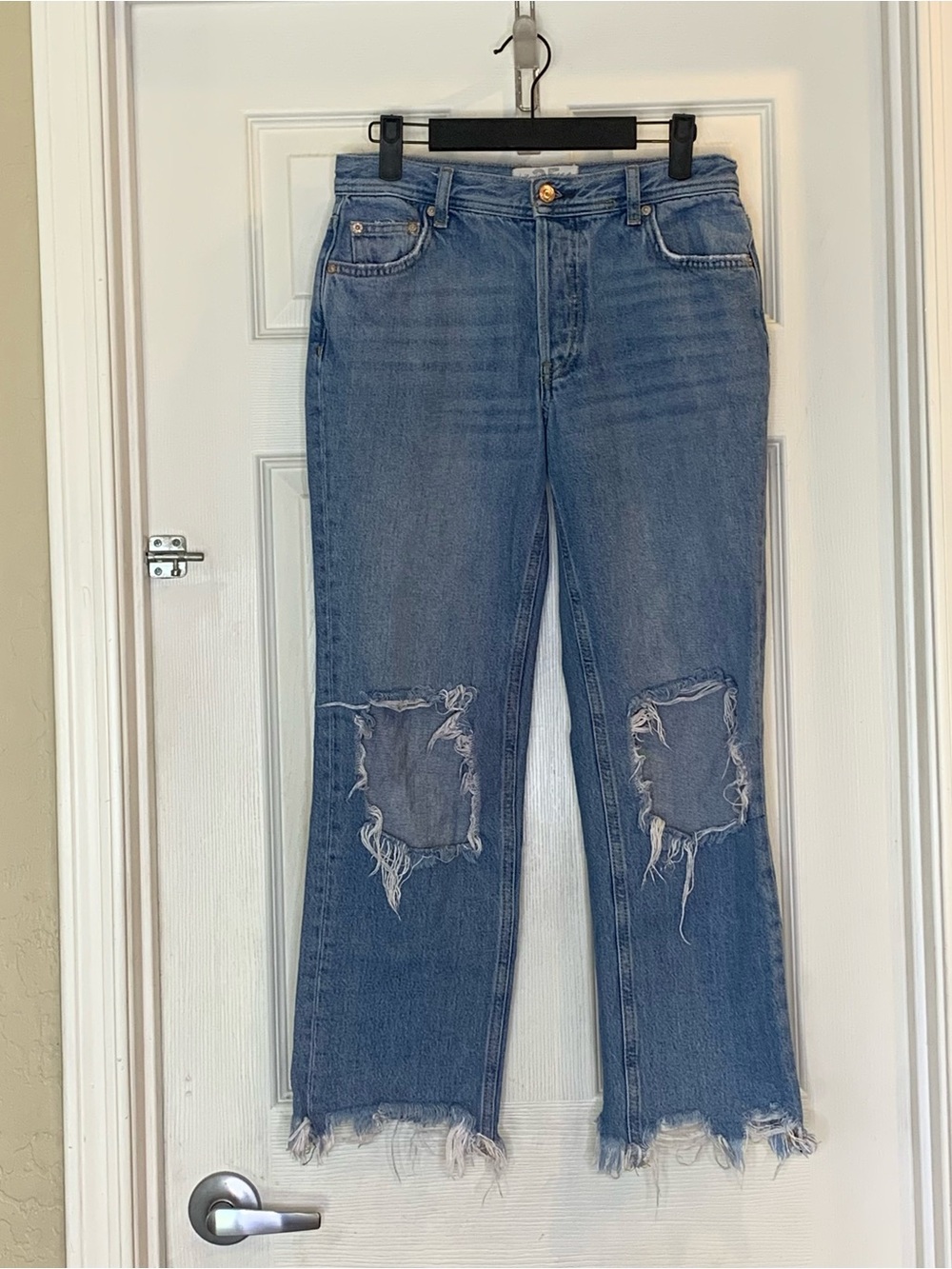 Free People We The Free Distressed Cropped Jeans Size 25